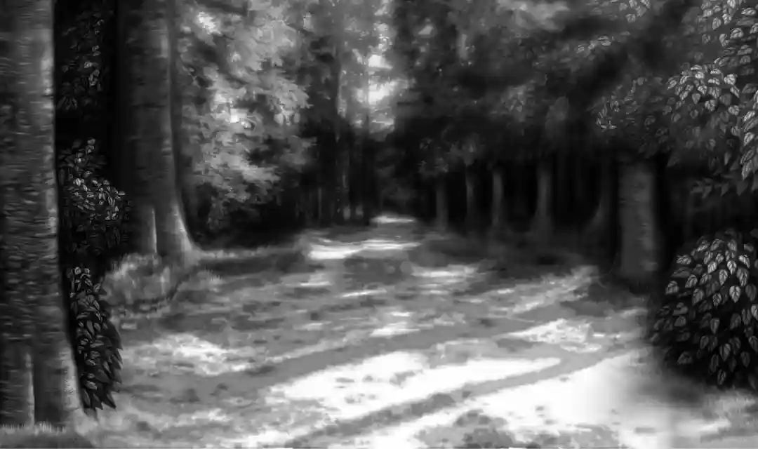 Strange House atmospheric scene on the road